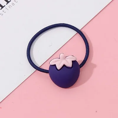 Wholesale 1PC Girls Cartoon Flower Lollipop Acrylic Elastic Hair Bands 3.0cm Small Rubber Bands Kids Scrunchie Hair Accessories