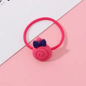 Wholesale 1PC Girls Cartoon Flower Lollipop Acrylic Elastic Hair Bands 3.0cm Small Rubber Bands Kids Scrunchie Hair Accessories