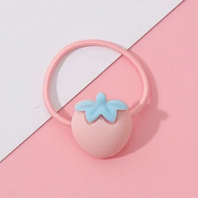 Wholesale 1PC Girls Cartoon Flower Lollipop Acrylic Elastic Hair Bands 3.0cm Small Rubber Bands Kids Scrunchie Hair Accessories