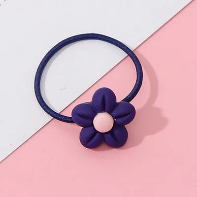 Wholesale 1PC Girls Cartoon Flower Lollipop Acrylic Elastic Hair Bands 3.0cm Small Rubber Bands Kids Scrunchie Hair Accessories