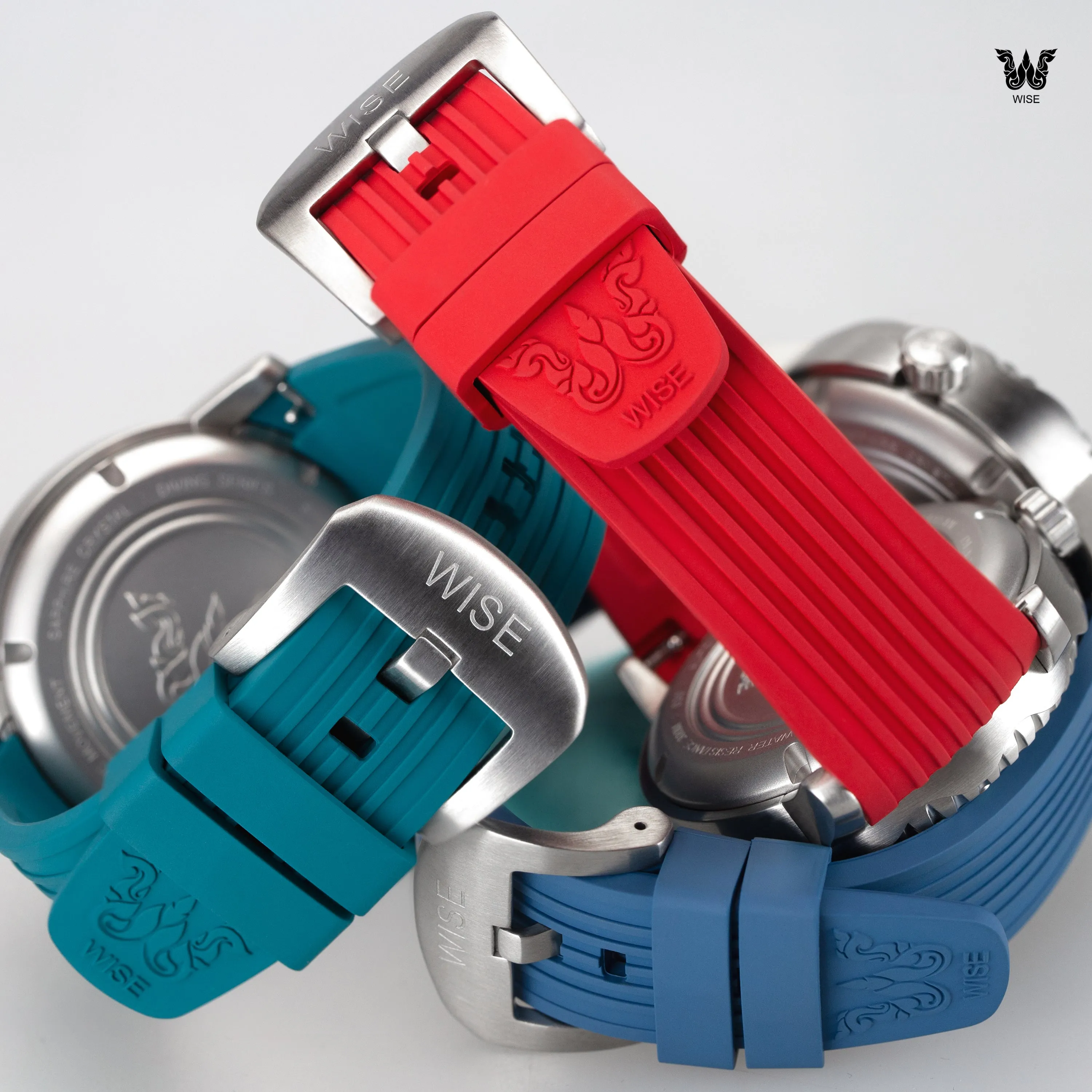 WISE DIVING FKM Rubber Strap 22 mm.