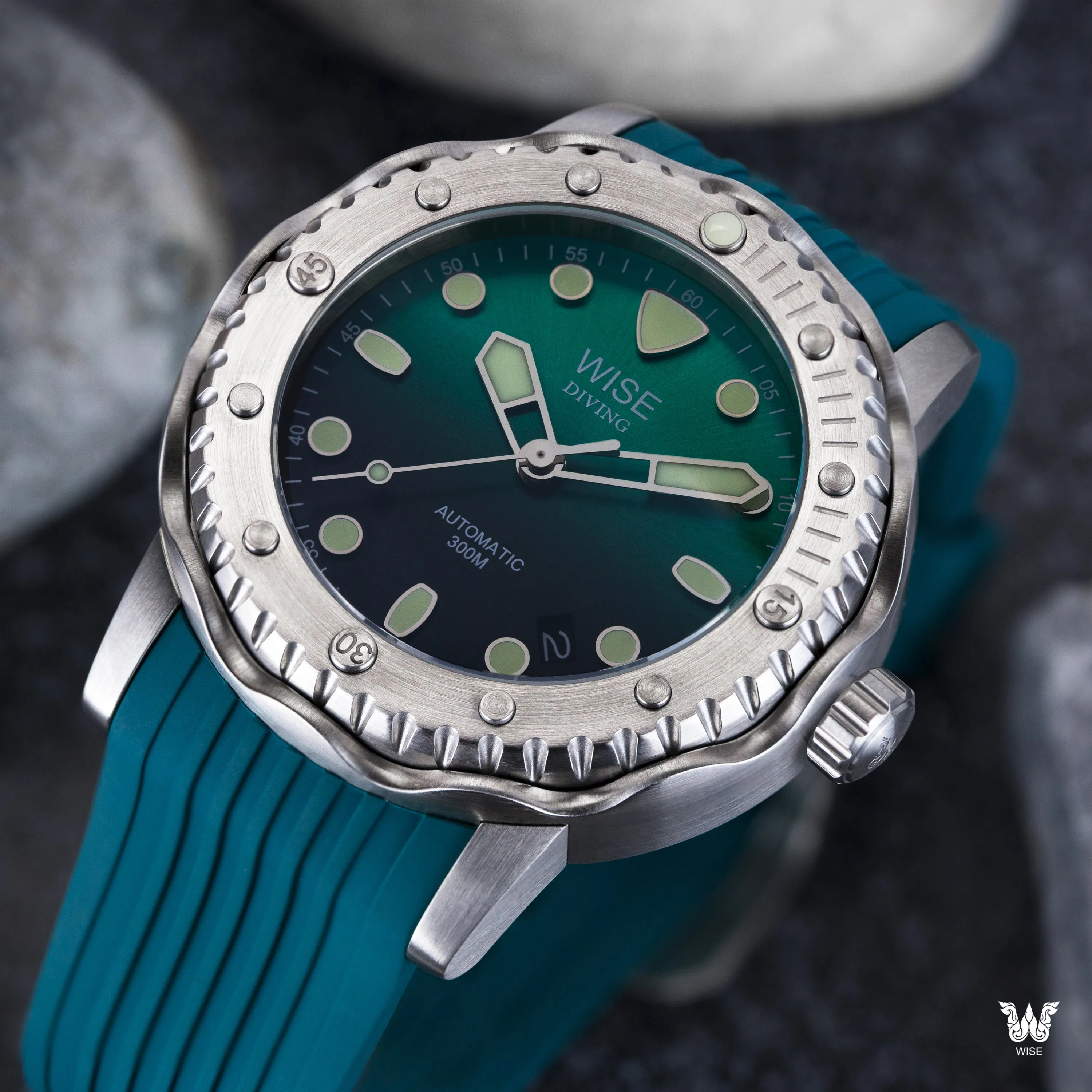 WISE DIVING FKM Rubber Strap 22 mm.