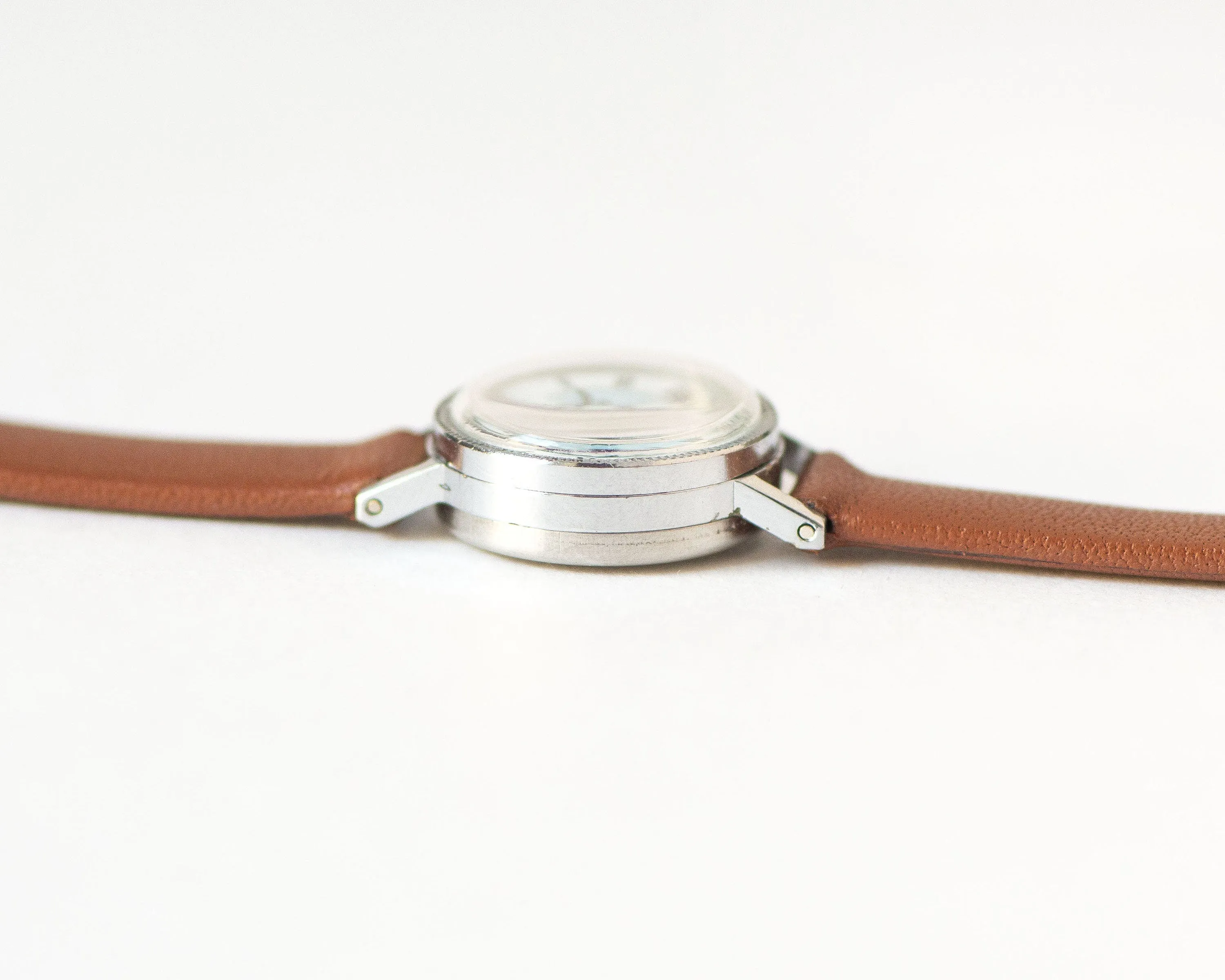 Women Watch Blue Dot Face Roman numerals, Vintage women watch very small, Women's Tiny Gift Watch Seagull Retro, New Premium Leather Strap