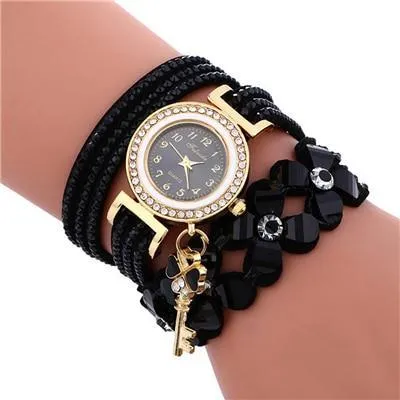 Women watches New luxury Casual Analog Alloy Quartz Watch PU Leather Bracelet Watches Gift For Female and Women