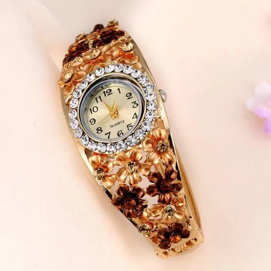 Women's Beautiful Glass Flower Inspired Watch In 5 Colors