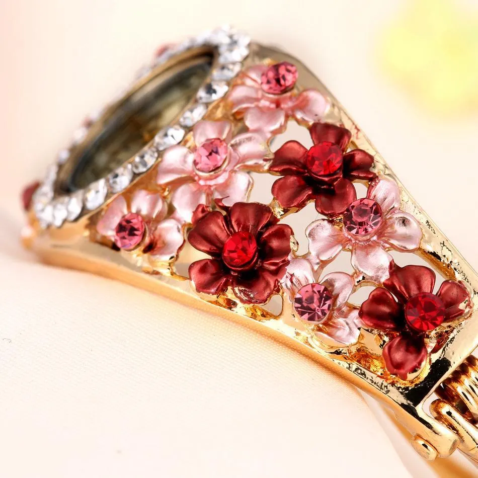 Women's Beautiful Glass Flower Inspired Watch In 5 Colors