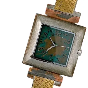 Women's Brass Watch, blue Dial
