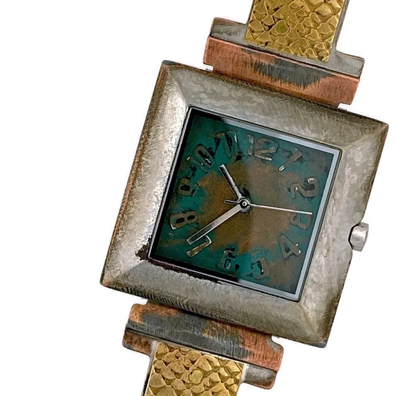 Women's Brass Watch, blue Dial