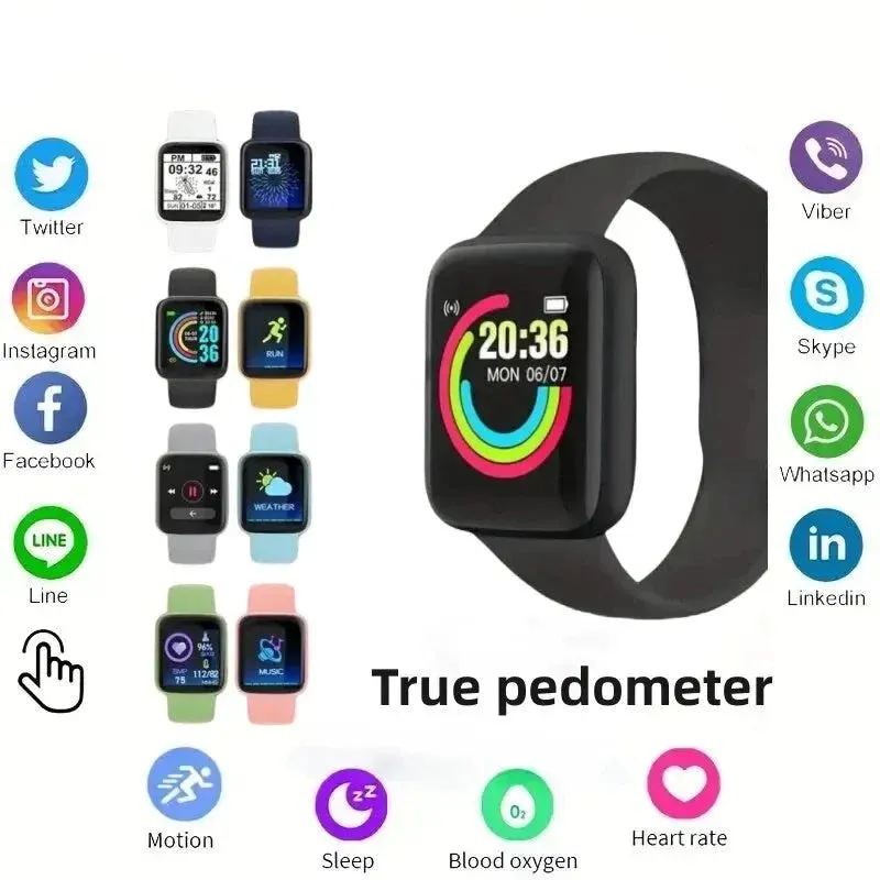 Y68s Smart Watch for Men and Women Rechargeable Touchscreen Sports Fitness Phone Connection Fully Compatible