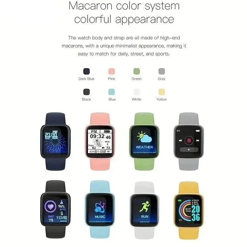 Y68s Smart Watch for Men and Women Rechargeable Touchscreen Sports Fitness Phone Connection Fully Compatible