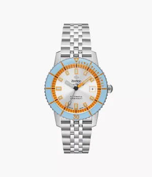 Zodiac Super Sea Wolf Compression Blue-Orange Men's Watch ZO9304