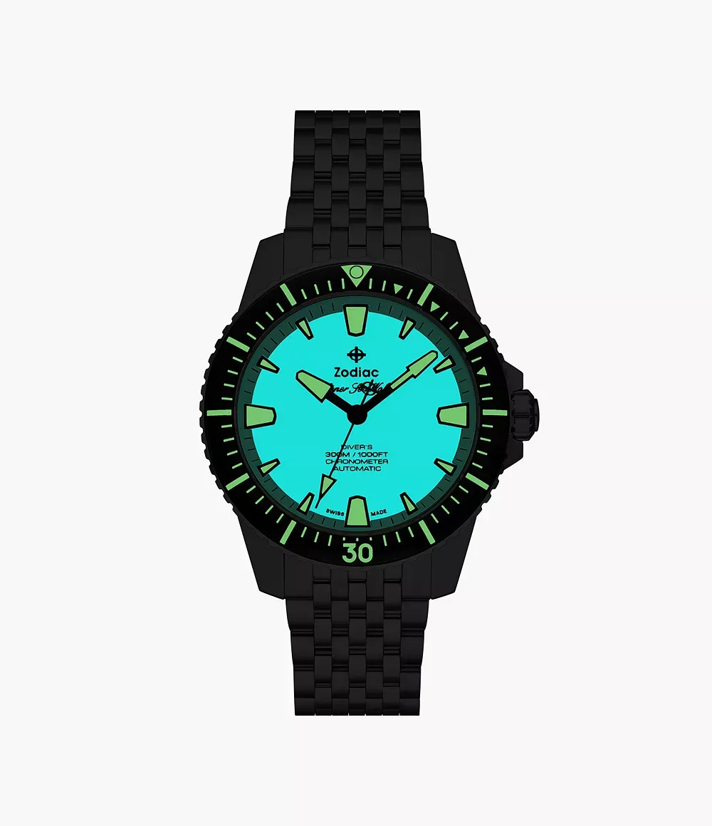Zodiac Super Sea Wolf Pro-Diver Fully Lume Dial 42mm Men's Watch ZO3560